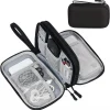 FYY Electronic Organizer, Travel Cable Organizer Bag Pouch Electronic Accessories Carry Case Portable Waterproof Double Layers All-in-One Storage Bag for Cable, Cord, Charger, Phone, Earphone Black - Image 2